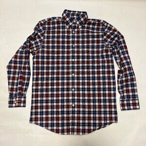 Croft & Barrow Long Sleeve Button Shirt Navy Maroon Plaid Large